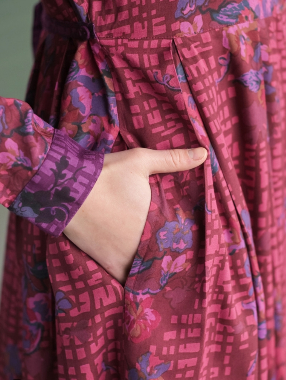April Cornell Prairie Dress Modest Cottagecore Button Down Floral Pockets - Picture 2 of 13